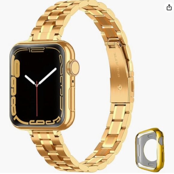 Amazon Jewelry - NWOT - Gold Stainless Steel Apple Watch Band w/ Accessories